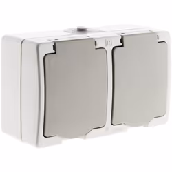 Double prise 2P + T avec raccordement rapide Grâce à sa protection étanche IP54, cette double prise convient à un usage intér ...