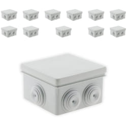 Zenitech - Lot de 36 boîtes étanches carrées 80x80x40mm - Gris