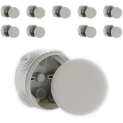 Zenitech - Lot de 10 boîtes de dérivation IP55 Ø70x35mm - Gris