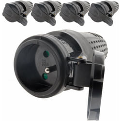 Zenitech - Lot de 5 fiches caoutchouc femelles 16A 2P+T