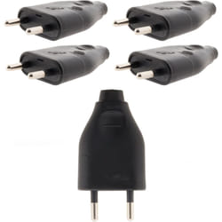 Zenitech - Lot de 5 fiches mâles 2P 6A - Noir
