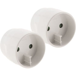 Zenitech - Lot de 2 adaptateurs prise voyage Asie/Chine vers France/UE - prise mâle Asie vers femelle France avec terre - Blanc