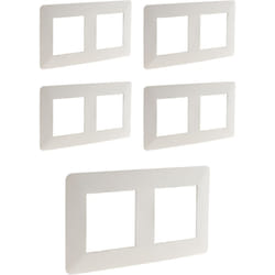 Zenitech - Lot de 5 doubles plaques de finition horizontales - Blanches - Artezo