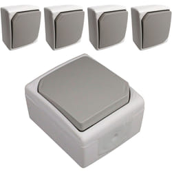 Zenitech - Lot de 5 boutons poussoirs - Gris Clair - IP54 - Nano