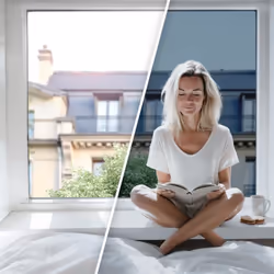 Le film de fenêtre solaire vitrostatique est idéal pour diminuer la température ambiante de votre maison ou de vos bureaux. E ...