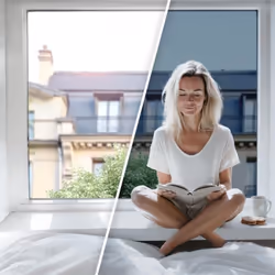 Le film de fenêtre solaire vitrostatique est idéal pour diminuer la température ambiante de votre maison ou de vos bureaux. E ...