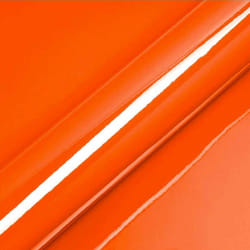 Dimexact - Vinyle covering orange brillant pour surface plane avec colle airflow - 122 cm x 0.5 m - En Rouleau