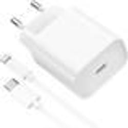 Chargeur Rapide 18W - Apple - USB-C Lightning - Compatible iPhone 12/11/X - 1m - Blanc