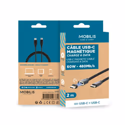 Mobilis 001350 câble USB USB 2.0 2 m USB C Noir, Gris - Vue supplémentaire 4