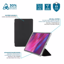 Mobilis 060016 étui pour tablette 11" Housse Noir, Transparent