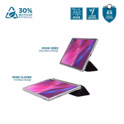 Mobilis 060016 étui pour tablette 11" Housse Noir, Transparent