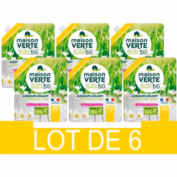 [Lot de 6] MAISON VERTE Adoucissant aux Huiles Essentielles - Bio - Sans palme - 1.4L