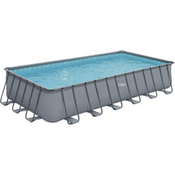 Habitat Et Jardin Piscine Tubulaire Grise - "ludo 5" - 7.32 X 3.66 X 1.32 M - Filtration à  Sable 5,7m3/h