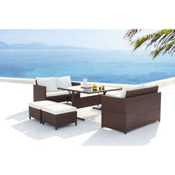 Concept Usine Noumea ensemble de meubles de jardin Marron, Blanc