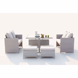 Concept Usine Noumea ensemble de meubles de jardin Gris, Blanc