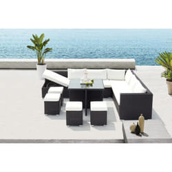 Concept Usine Fidji ensemble de meubles de jardin Noir, Blanc