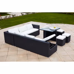 Concept Usine Fidji ensemble de meubles de jardin Noir, Blanc