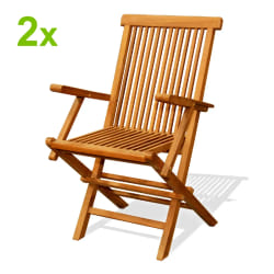 CONCEPT USINE Lot de 2 fauteuils pliants teck massif