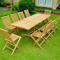 Table rectangulaire + 10 chaises KAJANG, Concept Usine