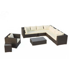 Concept Usine Salento ensemble de meubles de jardin Noir, Blanc