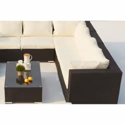 Concept Usine Salento ensemble de meubles de jardin Noir, Blanc