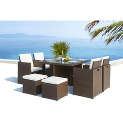 Concept Usine Monaco ensemble de meubles de jardin Marron, Blanc