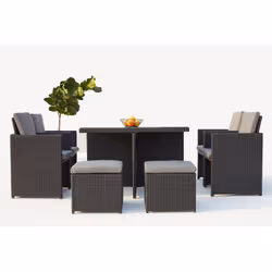 Concept Usine Monaco ensemble de meubles de jardin Noir, Gris