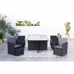Concept Usine Monaco ensemble de meubles de jardin Noir, Gris