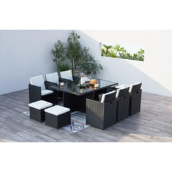 Concept Usine Monaco ensemble de meubles de jardin Noir, Blanc