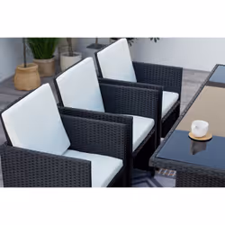 Concept Usine Monaco ensemble de meubles de jardin Noir, Blanc