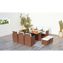 Concept Usine Monaco ensemble de meubles de jardin Marron, Blanc
