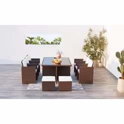 Concept Usine Monaco ensemble de meubles de jardin Marron, Blanc