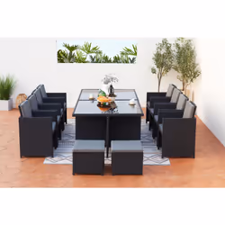 Concept Usine Monaco ensemble de meubles de jardin Noir, Gris