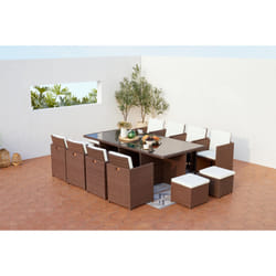 Concept Usine Monaco ensemble de meubles de jardin Marron, Blanc