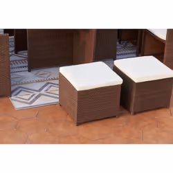Concept Usine Monaco ensemble de meubles de jardin Marron, Blanc