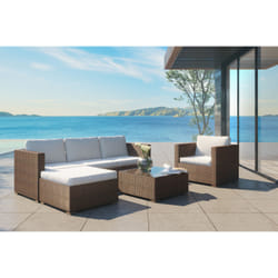 Concept Usine Nevala ensemble de meubles de jardin Marron, Blanc