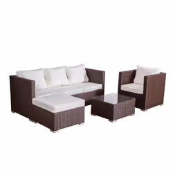 Concept Usine Nevala ensemble de meubles de jardin Marron, Blanc
