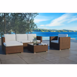 Concept Usine Nevala ensemble de meubles de jardin Marron, Blanc