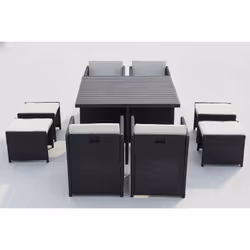 Concept Usine Sunset ensemble de meubles de jardin Noir, Blanc
