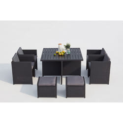 Concept Usine Sunset ensemble de meubles de jardin Noir, Gris