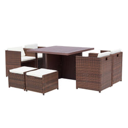 Concept Usine Sunset ensemble de meubles de jardin Marron, Blanc