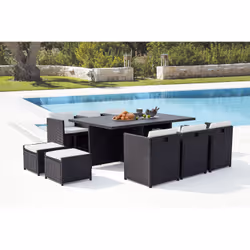 Concept Usine Sunset ensemble de meubles de jardin Noir, Blanc