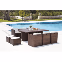 Concept Usine Sunset ensemble de meubles de jardin Marron, Blanc