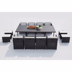 Concept Usine Sunset ensemble de meubles de jardin Noir, Blanc