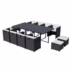 Concept Usine Sunset ensemble de meubles de jardin Noir, Blanc