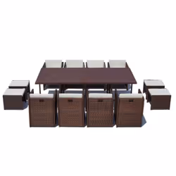 Concept Usine Sunset ensemble de meubles de jardin Marron, Blanc