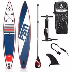 Paddle gonflable RACE 12'6 - 384 x 71 x 15 cm - Stand up paddle avec pagaie, leash, pompe, anneaux de kayak et sac de transpo ...