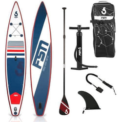 Paddle gonflable RACE 12'6 - 384 x 71 x 15 cm - Stand up paddle avec pagaie, leash, pompe, anneaux de kayak et sac de transport