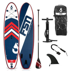 Paddle gonflable AMBITION 10'4 - 317x76x15 cm - Stand up paddle avec pagaie, leash, pompe, anneaux de kayak et sac de transport