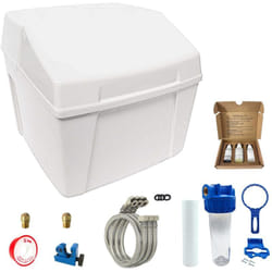 Adoucisseur d'eau sans électricité 2500 L/h 1 à 6 personnes Duplex Ultra Compact Complet avec Accessoires